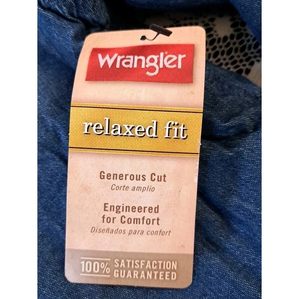 Wrangler Denim Chambray Shacket M Blue Sherpa Lined Button Front‎ Pockets NWT